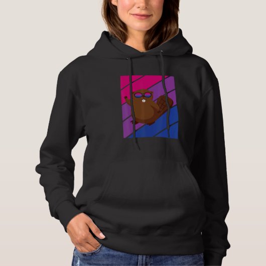 Pull À Capuche Beaver Pride Bisexual Flag LGBTQ Proud Ally Pride  (Devant)