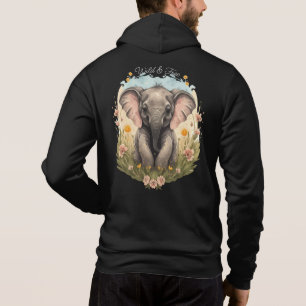 Pull À Capuche Bébé mignon Eléphant Calf Fleur sauvage Wanderlust