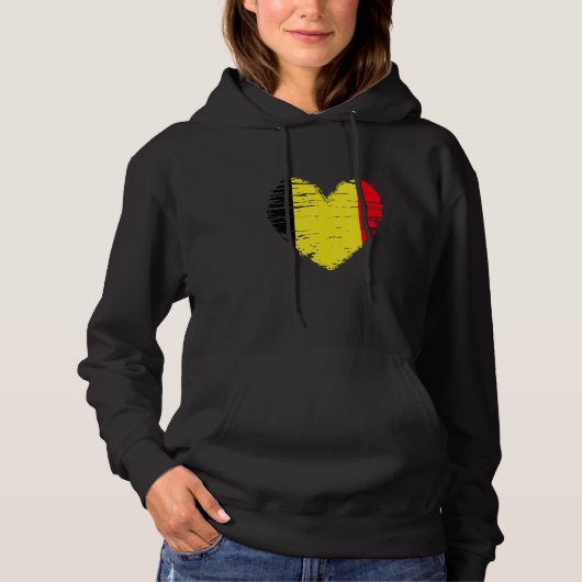 Pull À Capuche Belgique Coeur Belge Drapeau Belge Pride (Devant)