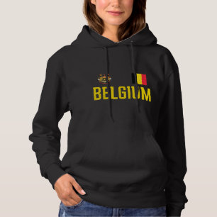 Pull À Capuche Belgique Drapeau Belgie Football Fan Hommes Femmes