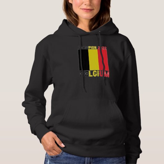 Pull À Capuche Belgium Champion Belgium Soccer Fan  2022 (Devant)