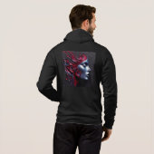 Pull À Capuche Bella+Canvas Homme Full-Zip - Art Abstrait 4 (Dos entier)