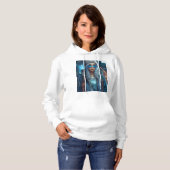 Pull À Capuche Belle Fille Et Chat En Colère T-shirt (Devant entier)