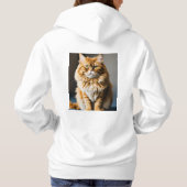 Pull À Capuche Belle Fille Et Chat En Colère T-shirt (Dos)