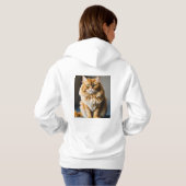 Pull À Capuche Belle Fille Et Chat En Colère T-shirt (Dos entier)