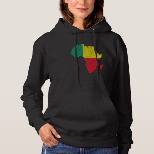 Pull À Capuche Bénin Drapeau Afrique Continent Silhouette Cadeau (Devant)