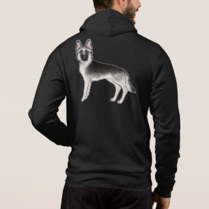 Pull À Capuche Berger Allemand Cartoon GSD Chien Sable Argenté