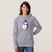 Pull À Capuche Bi Pride Snowman Snowperson rose violet bleu (Devant entier)