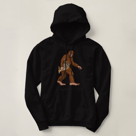 Pull À Capuche Bigfoot Jouer Joueur de la Corne Française Musicie (Design devant)