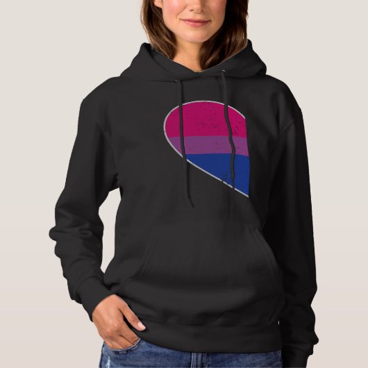 Pull À Capuche Bisexual Heart LGBTQ Matching Gay Couples Valentin (Devant)