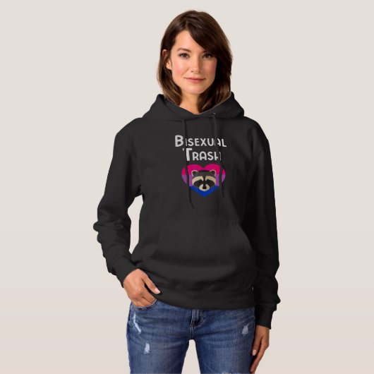 Pull À Capuche Bisexual Trash Panda Heart Gay Bi Pride Stuff Lgbt (Devant entier)