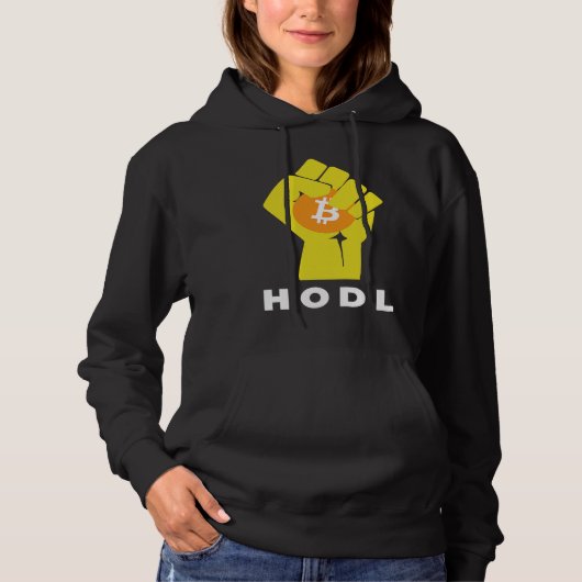 Pull À Capuche Bitcoin Hodl Hand The Bitcoin Raised Fist Hodl (Devant)