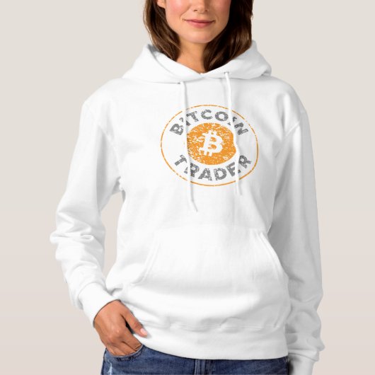 Pull À Capuche Bitcoin Trader Grunge Text Circle Plan féminin (Devant)