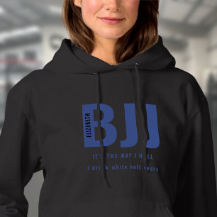 Pull À Capuche BJJ The Way I Roll Ajouter Votre Nom Blue Belt Lad