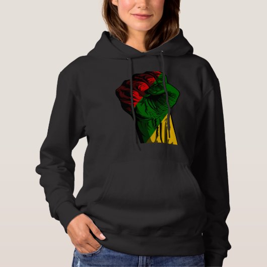 Pull À Capuche Black History Month Fist Black Power Africa Women  (Devant)
