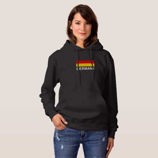 Pull À Capuche Black Red Yellow German Flag Germany (Devant entier)
