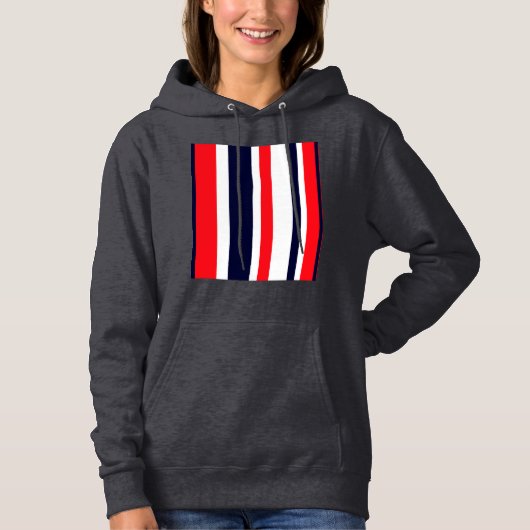 Pull À Capuche Blancs, Bleus Et Rouges (Devant)