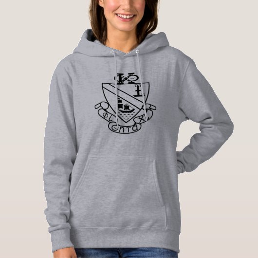 Pull À Capuche Blason de Phi Chi Theta | N&B (Devant)