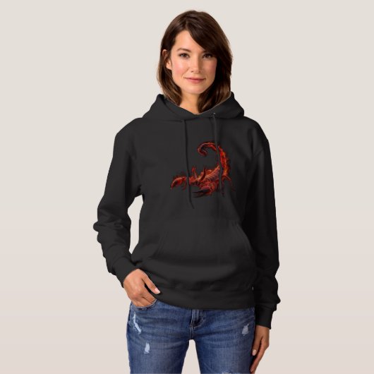 Pull À Capuche Blazing Scorpion Mythical Creature Fantasy Art (Devant entier)