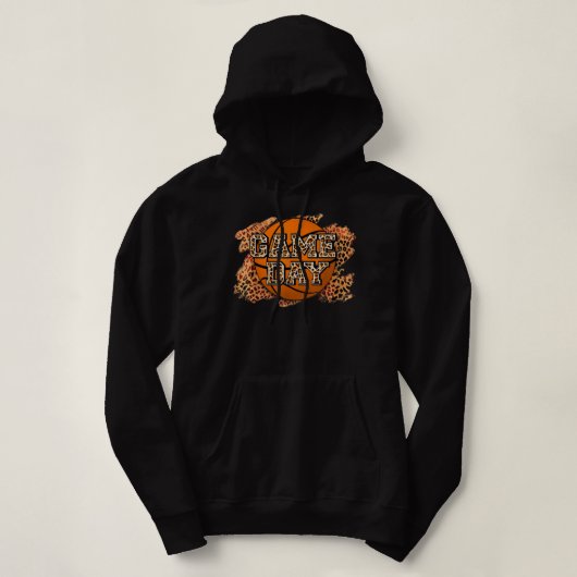 Pull À Capuche Bleached Leopard Basketball Jeu Vibes Basketb (Design devant)