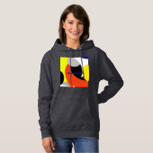 Pull À Capuche Bleu jaune Art Abstrait (Devant entier)