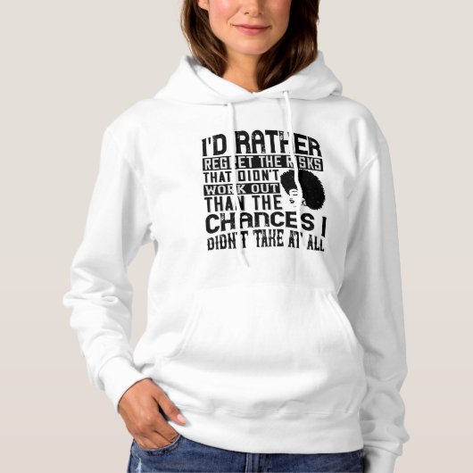 Pull À Capuche BLM - Préférer les chances de regretter les risque (Devant)