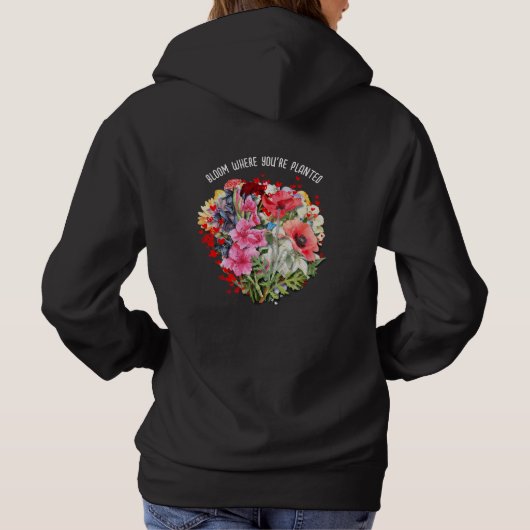 Pull À Capuche BLOOM PERSONNALISÉ OÙ VOUS ÊTES PLANTÉ Floral (Dos)