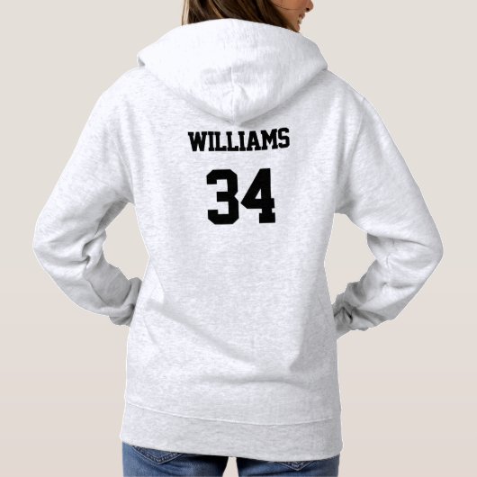 Pull À Capuche Blue Basketball Custom Team, Nom et numéro du joue (Dos)