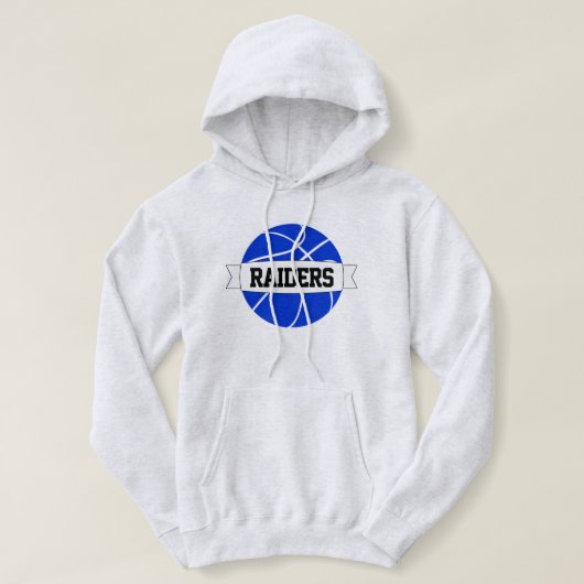 Pull À Capuche Blue Basketball Custom Team, Nom et numéro du joue (Design devant)