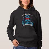 Pull À Capuche Blue Ribbon Diabetes Warrior Support Diabetes Awar (Devant)
