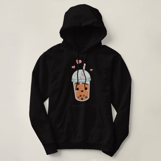 Pull À Capuche Boba Tea Buble Tea Kawaii Cute Thé Japonais Amateu (Design devant)