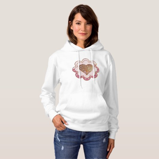Pull À Capuche Bohemian Valentine Whimsey 3D (Devant entier)