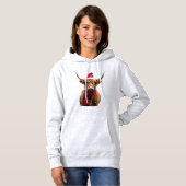 Pull À Capuche Boho Xmas Noël Vache des Highlands T-Shirt (4) (Devant entier)