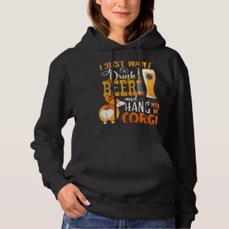 Pull À Capuche Boire De La Bière Et Accrocher Avec Mon Corgi
