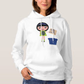 Pull À Capuche Boîte à pizza Recycling Girl Amusante Éco-Friendly (Devant)
