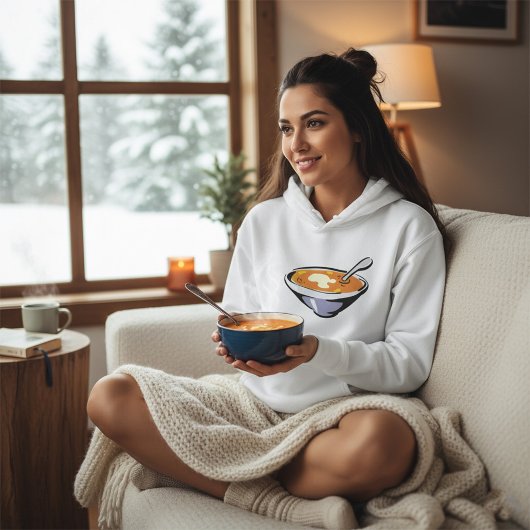 Pull À Capuche Bol de soupe de tomates avec cuillère