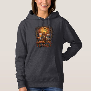 Pull À Capuche Boos Booze Halloween Crâne Bouteille Bière Vin Cha