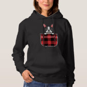 Pull À Capuche Boston Terrier Dog In Buffalo Plaid Pocket (Devant)