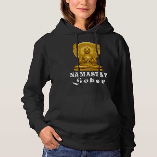 Pull À Capuche Bouddha de l'abstinence alcoolique Namastay Espoir (Devant)