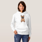 Pull À Capuche Bouledogue français rouge / Frenchie mignon dessin (Devant entier)
