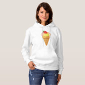 Pull À Capuche Boules de crème glacée et fraise en cône gaufre (Devant entier)