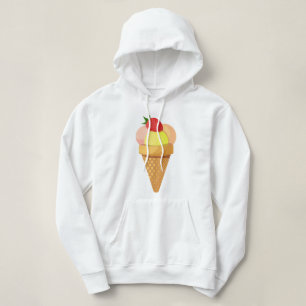 Pull À Capuche Boules de crème glacée et fraise en cône gaufre