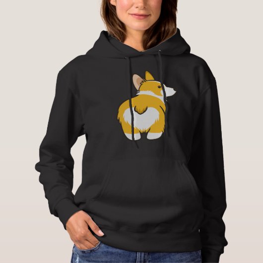 Pull À Capuche Bouton Coeur Corgi (Devant)
