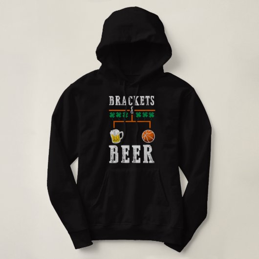 Pull À Capuche Brackets et la Marche de la bière Basketball Colle (Design devant)