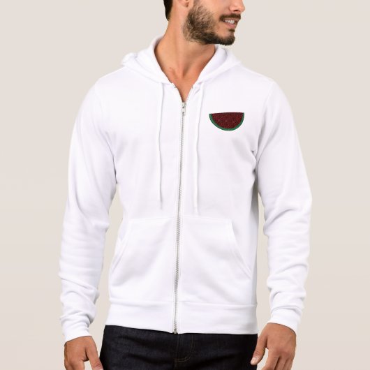 Pull À Capuche Broderie de pastèque de Palestine tatreez rouge (Devant)