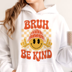 Pull À Capuche Bruh Be Kind Happy Face Beanie Orange