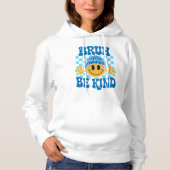 Pull À Capuche Bruh Be Kind Happy Face Bonnet Bleu (Devant)