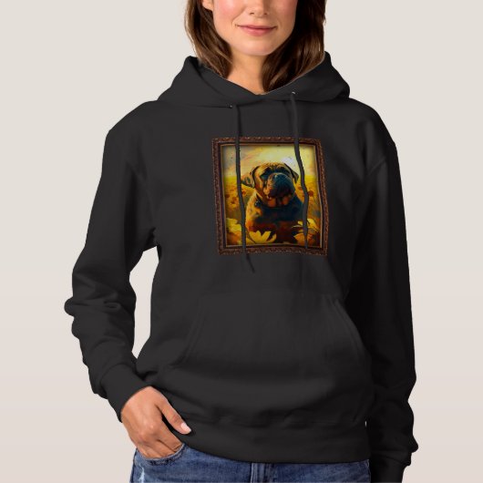 Pull À Capuche Bull Mastiff Painting Sunflower Flower Mom Women F (Devant)