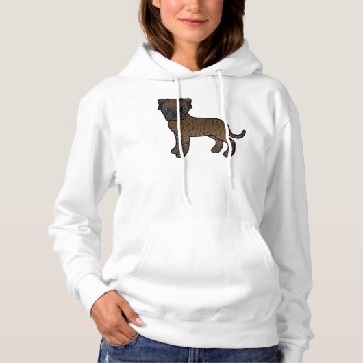 Pull À Capuche Bullmastiff bringé Chien de dessin animé mignon (Devant)