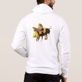 Pull À Capuche Bumble Bee transportant du pollen blanc (Dos)